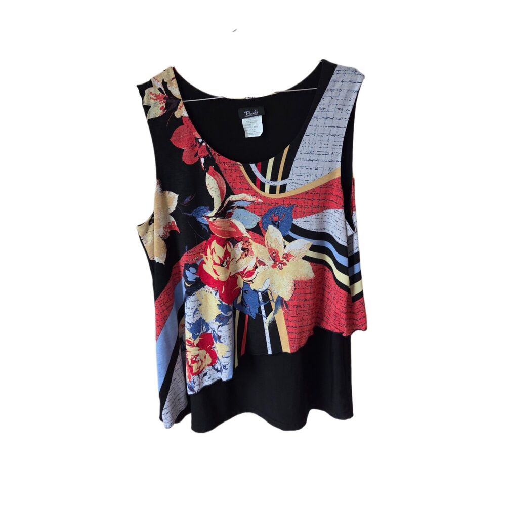 Bali Corp. Sleeveless Floral Blouse